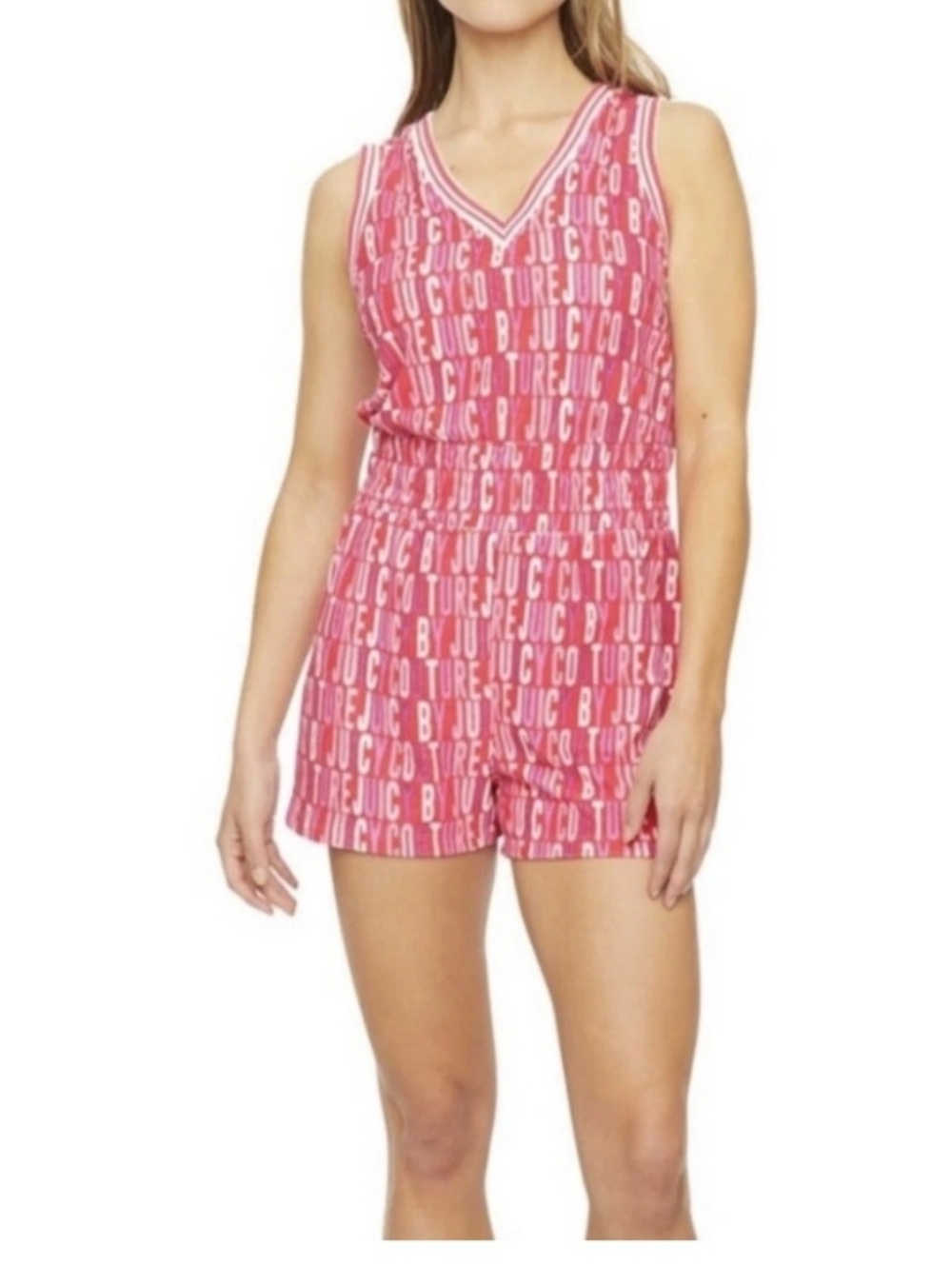 Juicy Couture Red Logo Print Sleeveless Dress